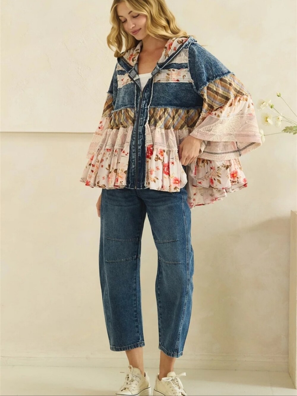 #1791 Oli & Hali Wildflower Wanderer Patchwork Hoodie - Picture 10 of 12
